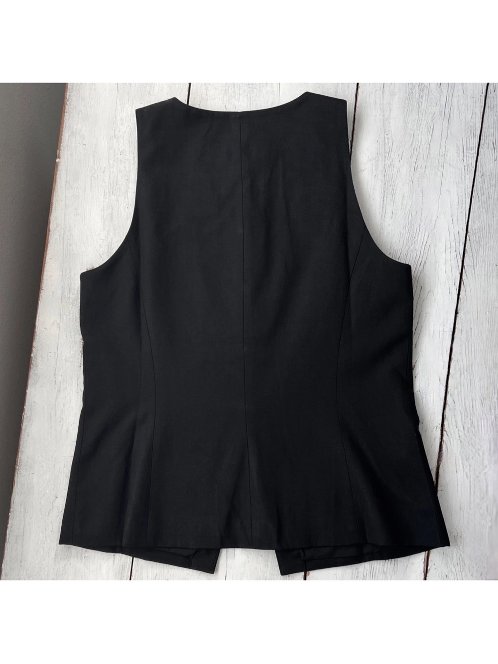 NEW Madewell Crewneck Cutaway Vest Drapey Twill Sz 8 TRUE BLACK Tank $98 #NW061 - Picture 7 of 16